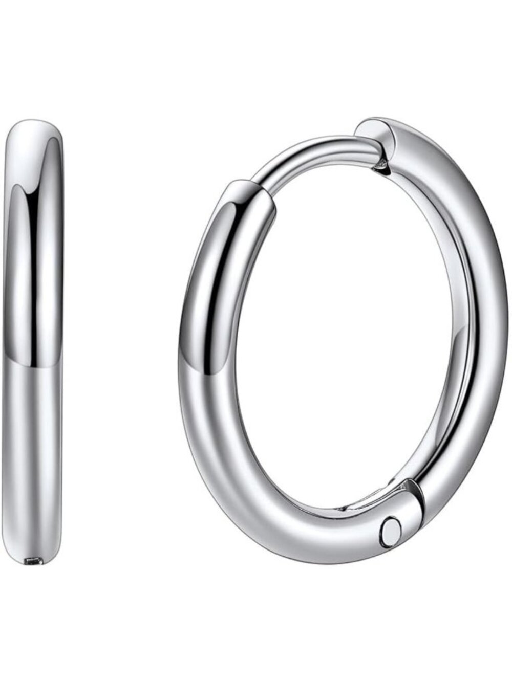 Stylish Stainless Steel Huggie Hoop Earrings for Men - Black, Silver, Gold